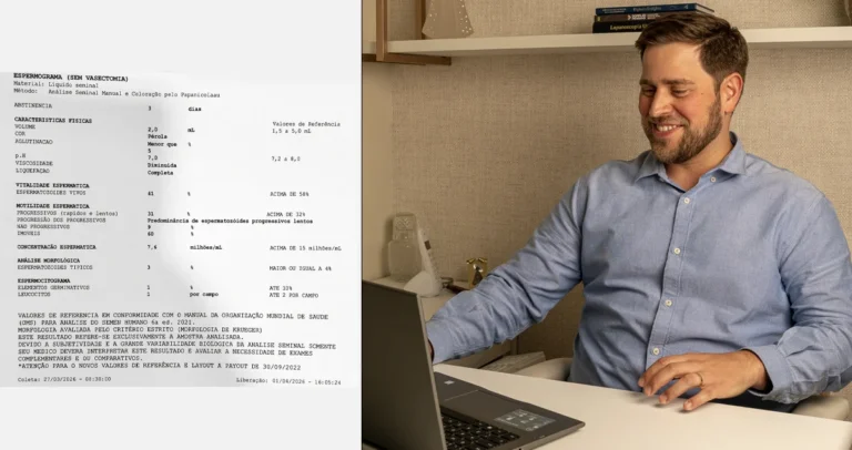 Dr. Artur Bianco analisando espermograma